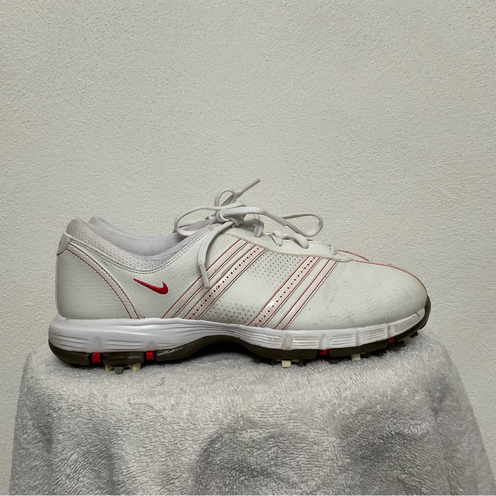 Nike Delight Red, White Leather Men's Golf Shoes Size 10 Outdoor Sports